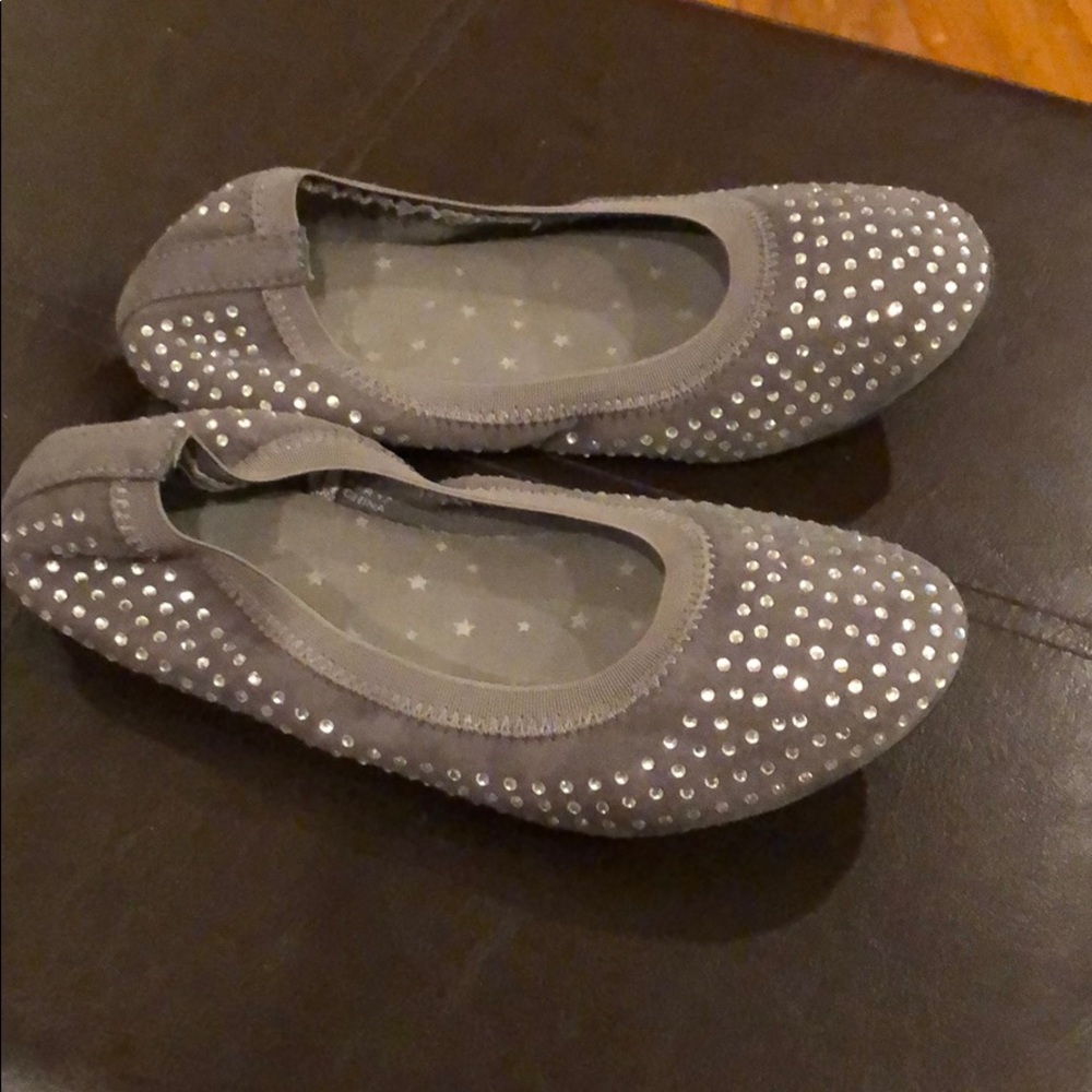 Gray Rhinestone Loafers